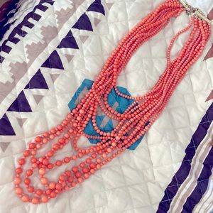 Extra long 10 strand costume beaded necklace